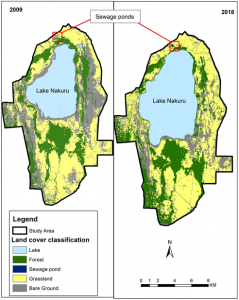 Lake Nakuru Změna velikosti jezera